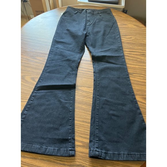 Color 3 Collections woman’s zip front black bell bottoms - Picture 1 of 3